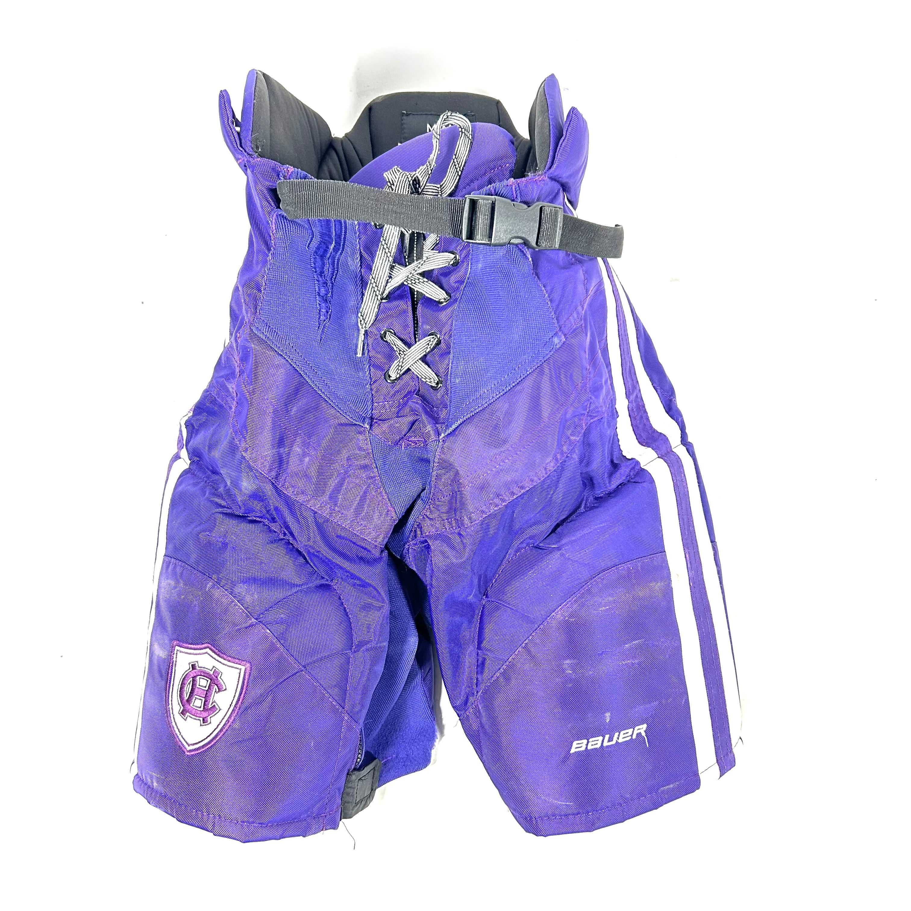 Bauer Nexus - Pantalon de hockey Pro Stock d'occasion (violet/blanc)